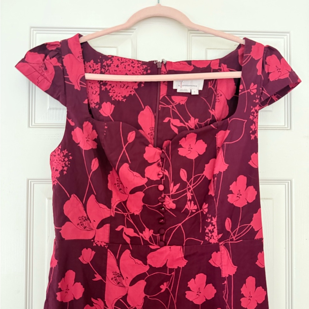 Anthropologie Red and Purple Floral Maxi Dress - Picture 3 of 6